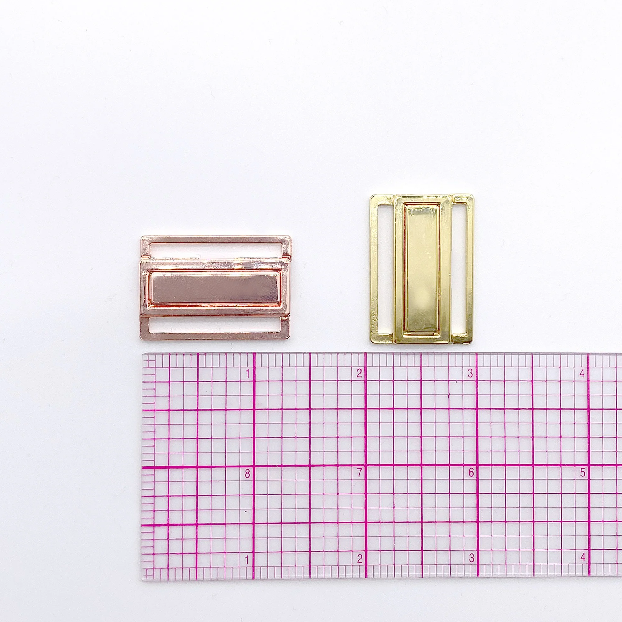 1 1/8" (30mm) Slim Metal Front Closures - Silver, Rose Gold or Gold for Bra, Swimwear and Lingerie - Image 3