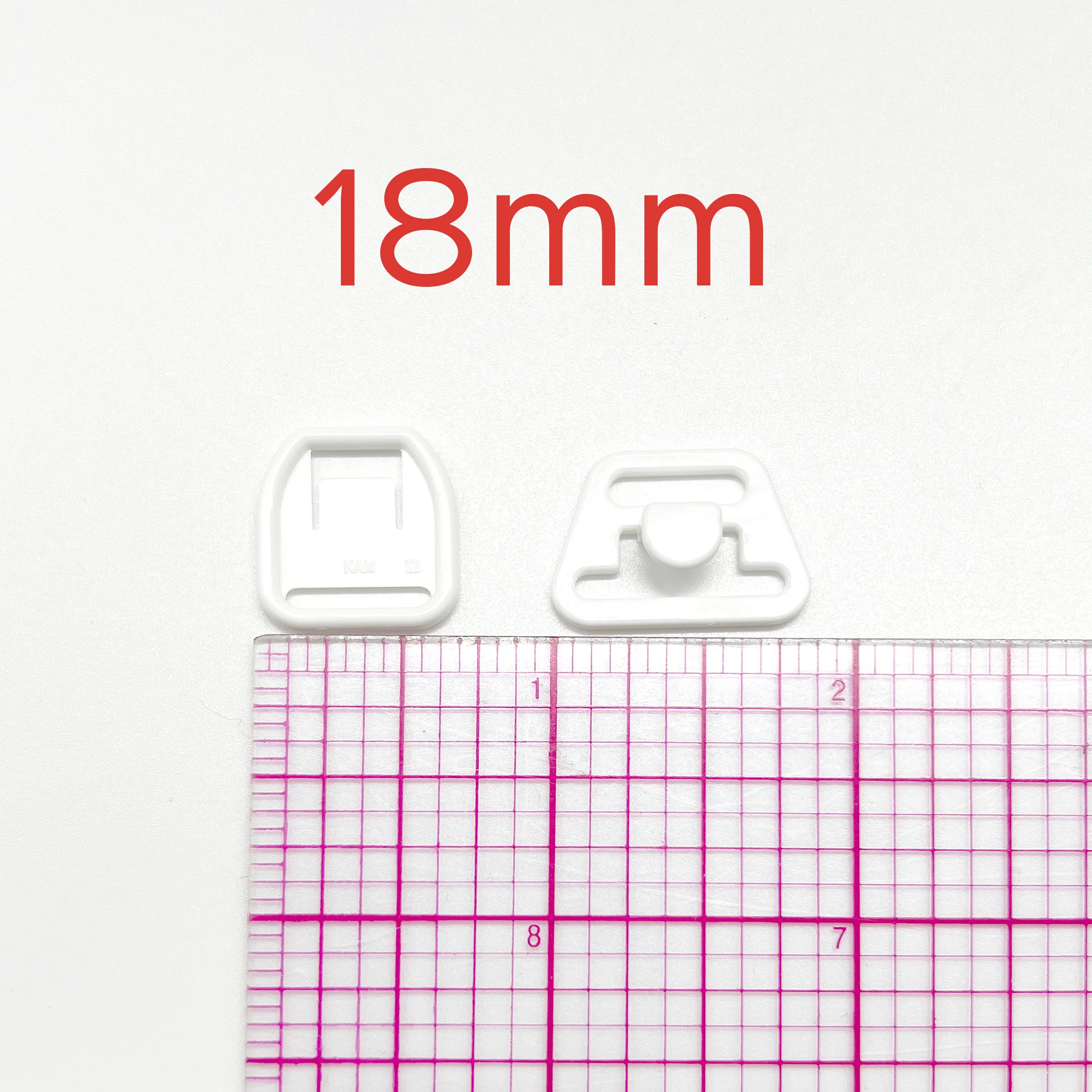 1/2" (12mm) or 3/4" (18mm) Maternity Bra Strap Hooks in Black, White & Ivory- Set of 2 - Image 3