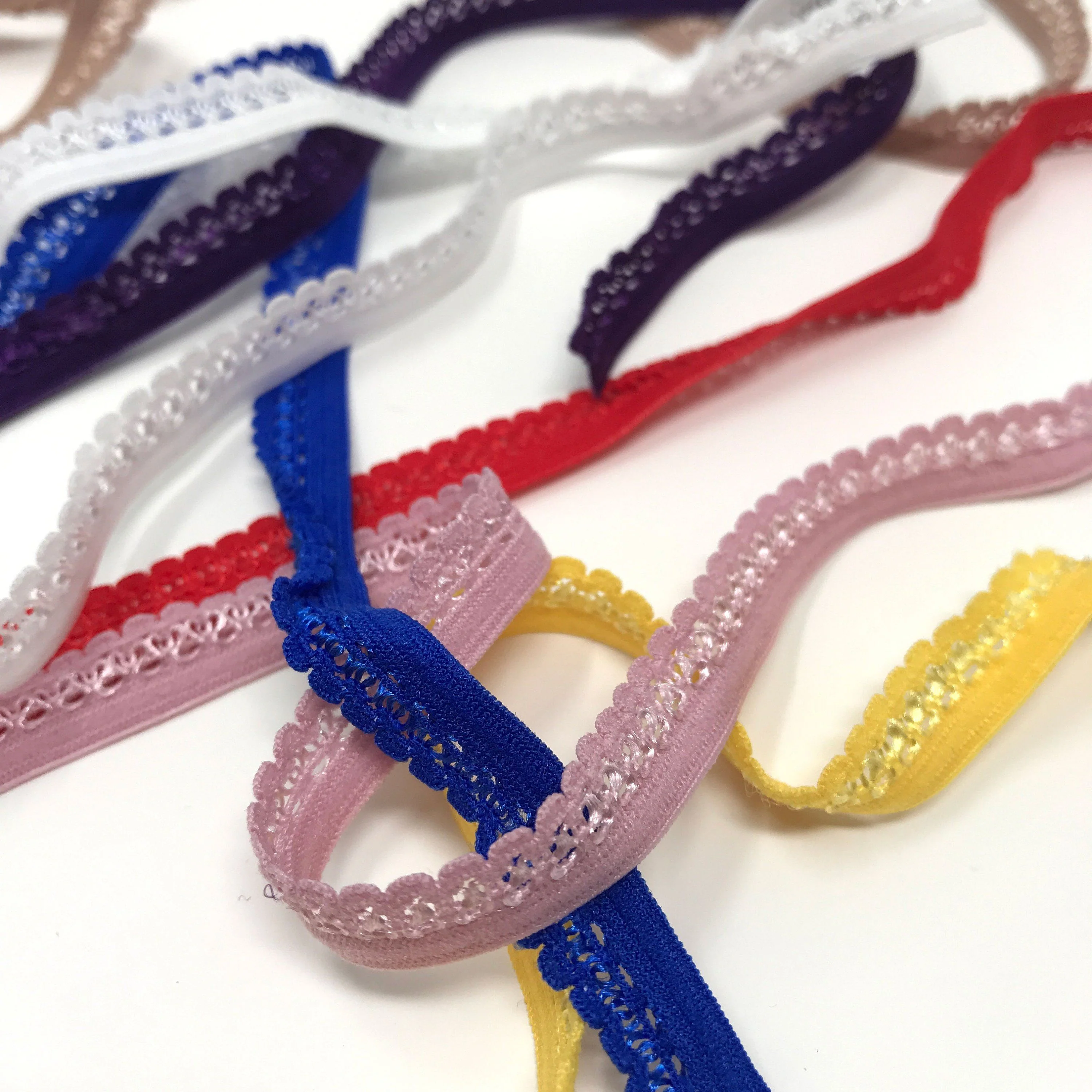 TO BE DISCONTINUED- 1/4" (6mm), 3/8" (10mm) edge to edge, Decorative Picot Elastic- 2 Yards - Image 3