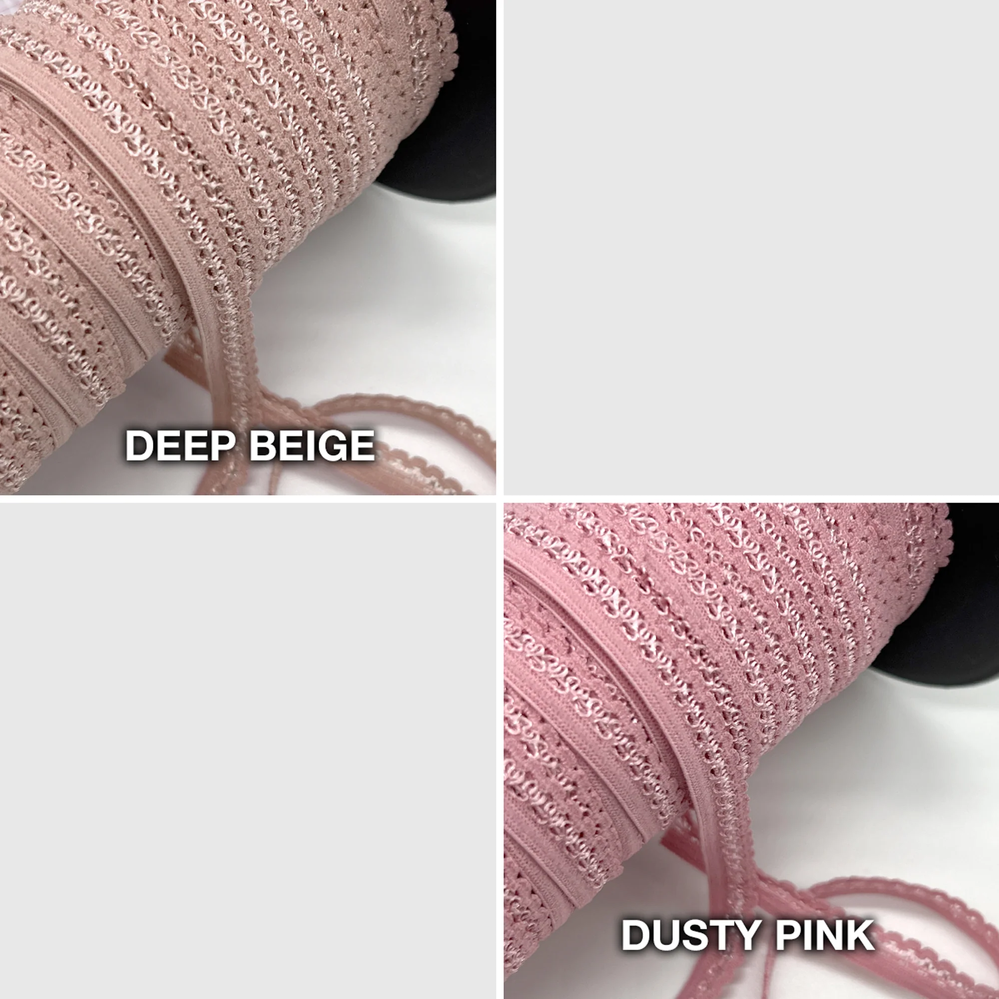 TO BE DISCONTINUED- 1/4" (6mm), 3/8" (10mm) edge to edge, Decorative Picot Elastic- 2 Yards - Image 6