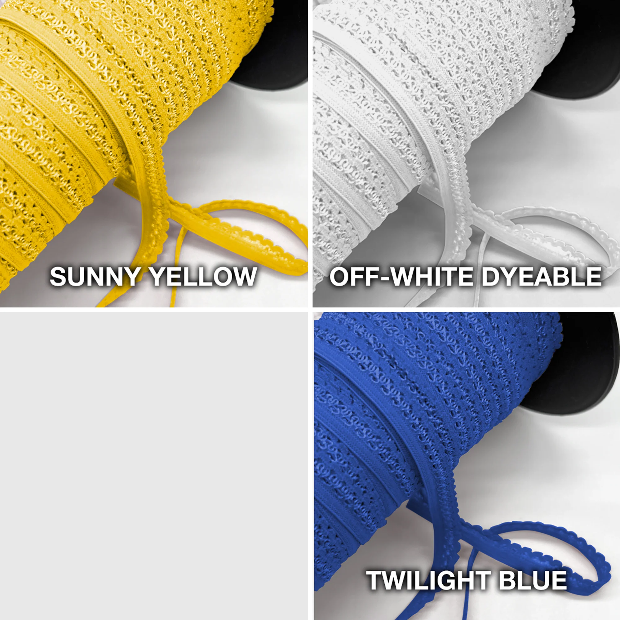 TO BE DISCONTINUED- 1/4" (6mm), 3/8" (10mm) edge to edge, Decorative Picot Elastic- 2 Yards - Image 8