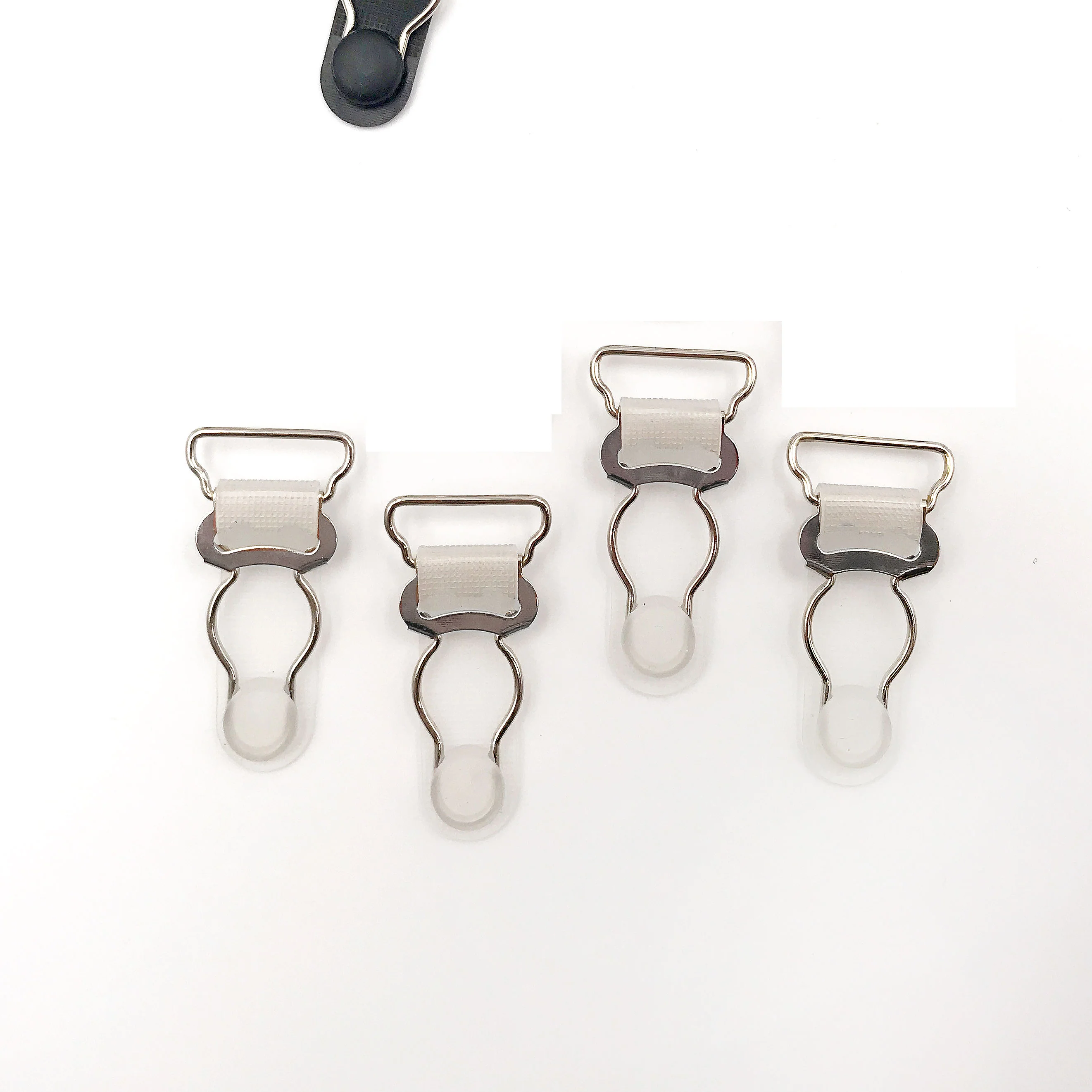 3/4" (20mm) Garter Clips for Lingerie in Clear/Silver or Black/Silver - Set of 4 - Image 9