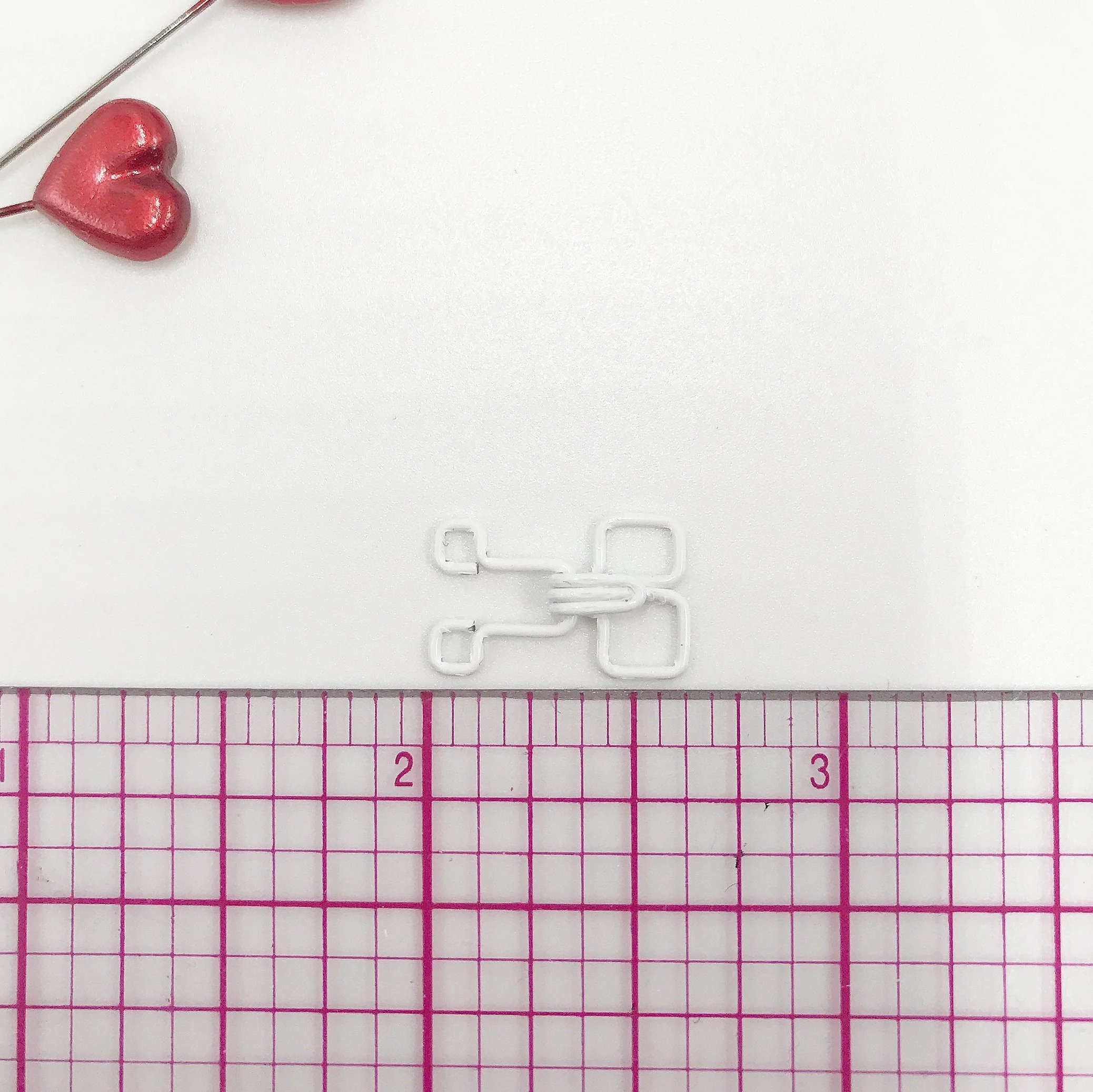 3/8" (10mm) Squared White Nylon Coated, Hook & Eye Fasteners- Set of 6 - Image 4