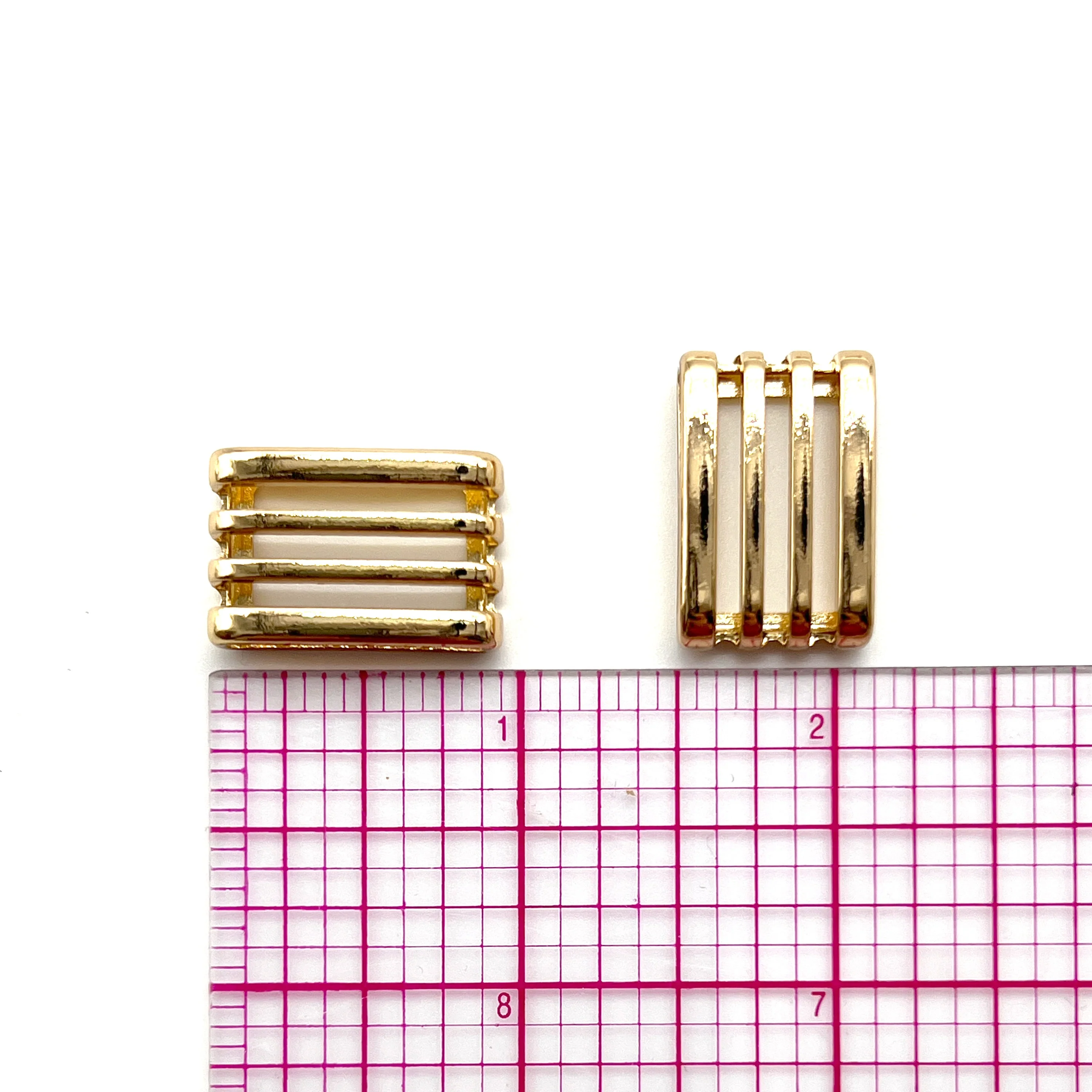 3/4" (20mm) Decorative Metal Slider in Gold for Swimwear, Lingerie or Bra Making- Set of 2 - Image 3