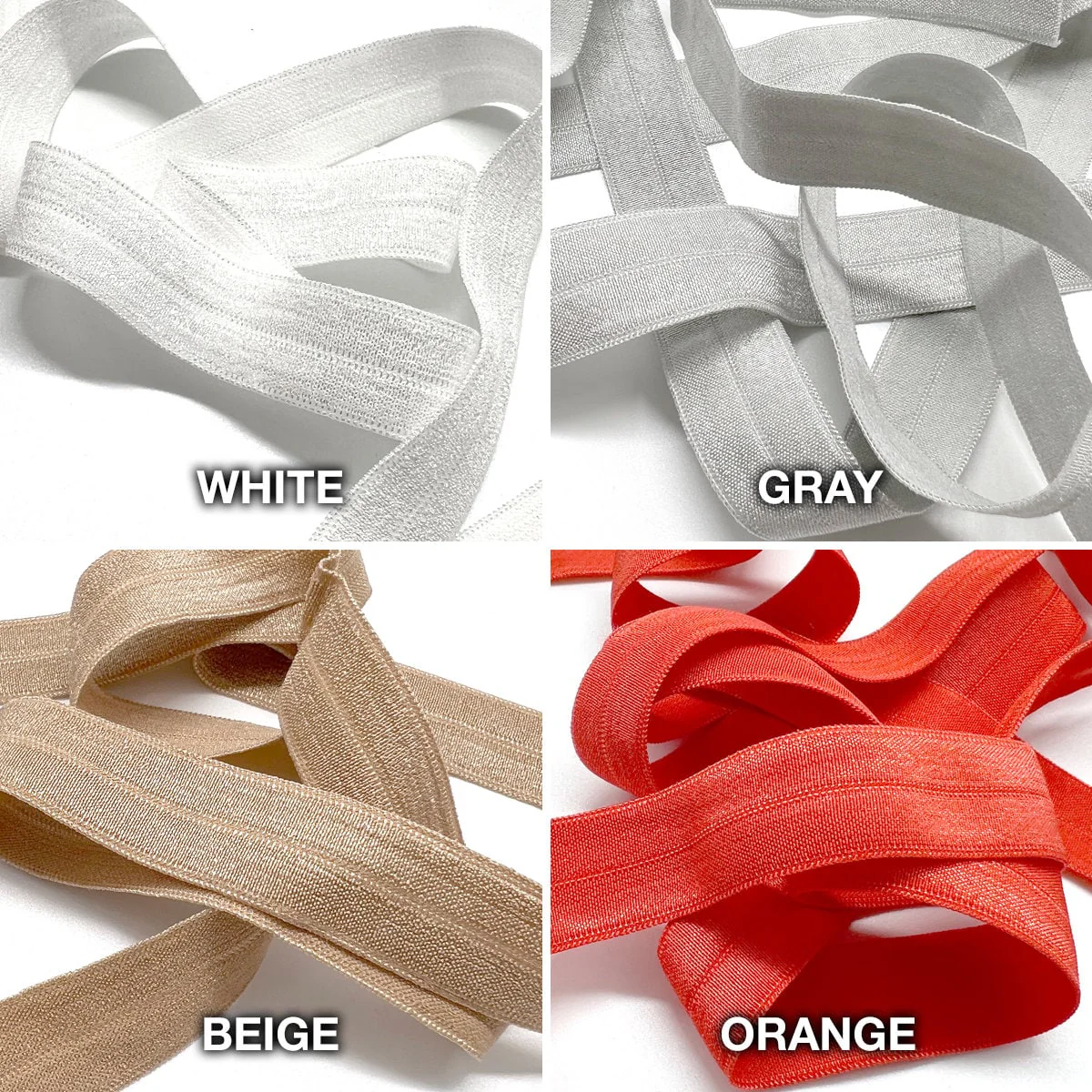 5/8" (15mm) Shiny, FOE Fold Over Elastic Elastic– 2 Yards - Image 3