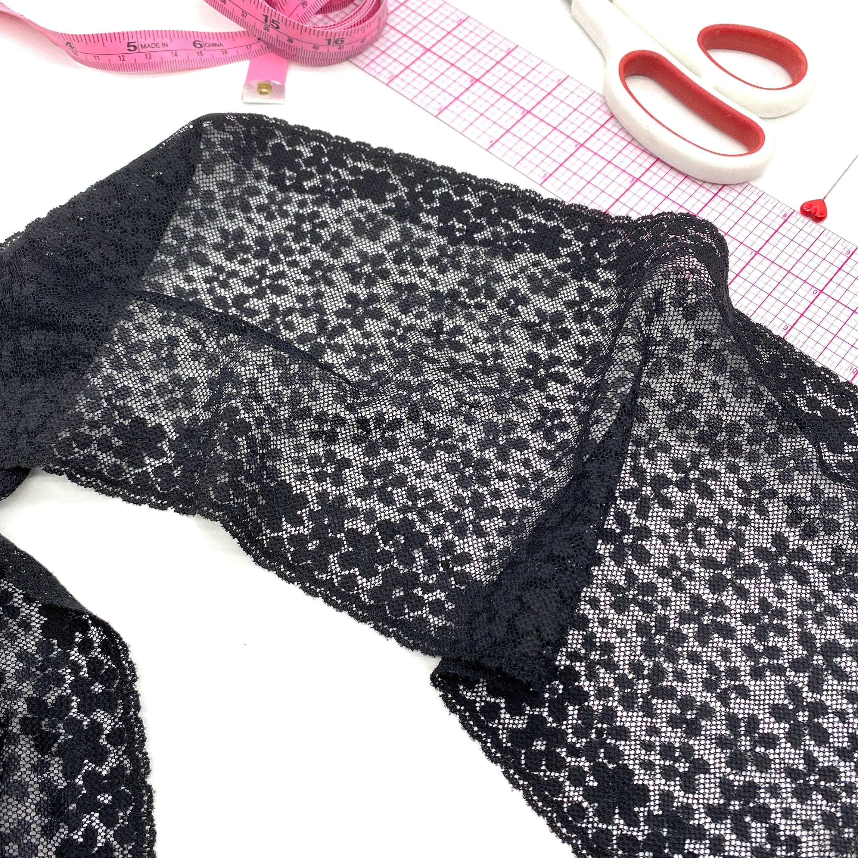 6 3/4" (17cm) Stretch Lace, Soft, High-Quality in White, Black or Ivory- by the 1 yard - Image 6