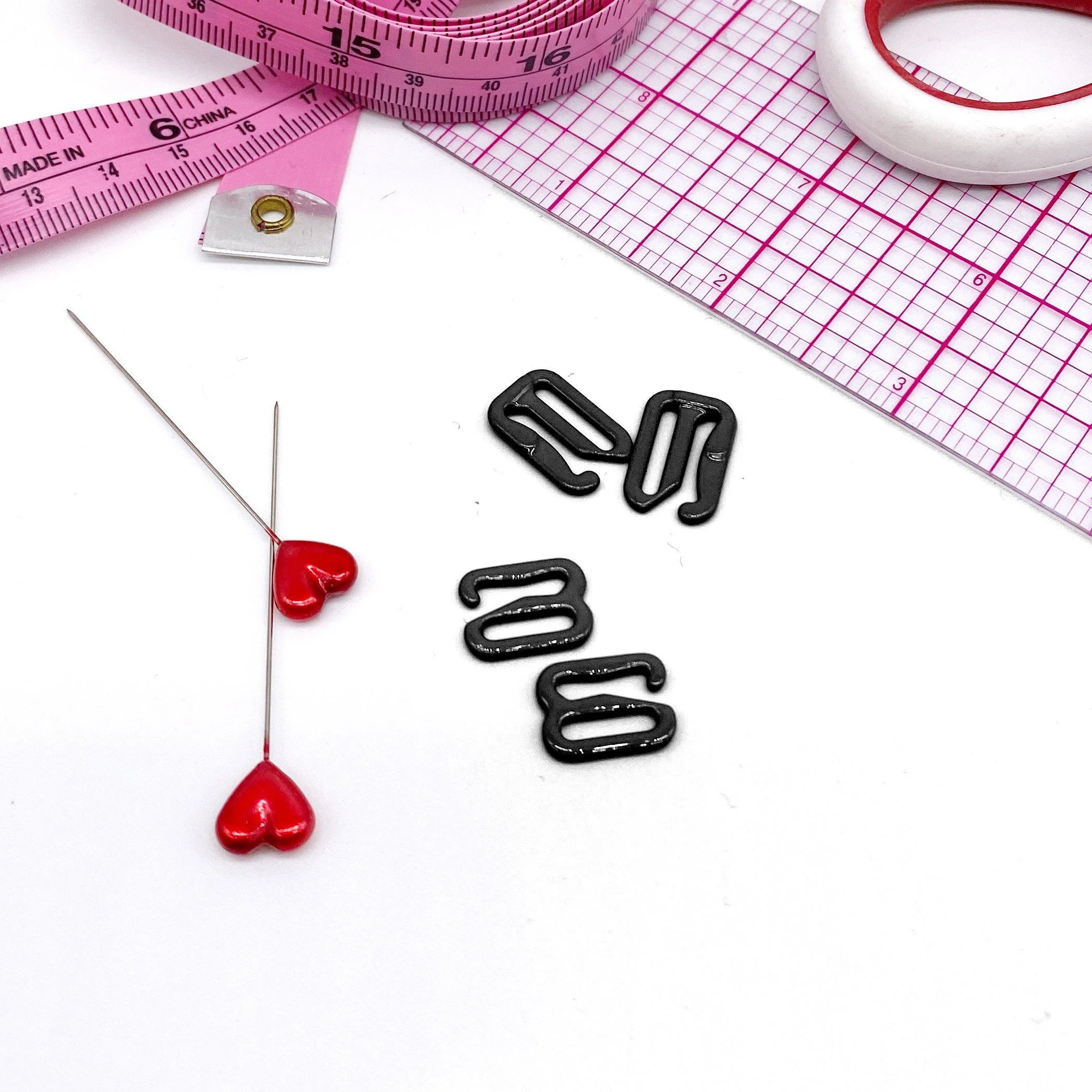 CLEARANCE- 5 Pair of Bra Strap Slider G Hooks in Enamel Coated Black for Swimwear or Bra making- 3/8" or 1/2" - Image 3