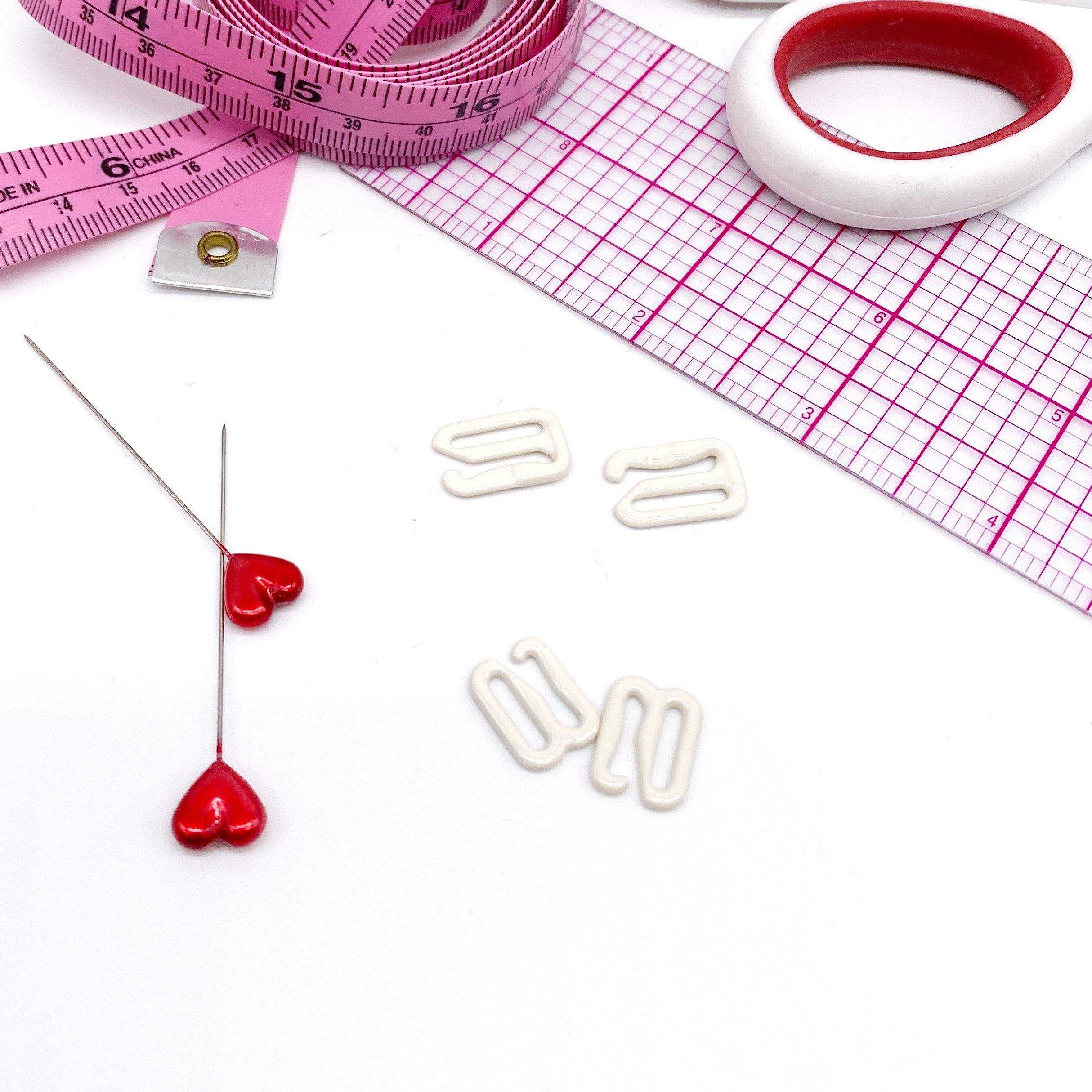 CLEARANCE- 5 Pair of Bra Strap Slider G Hooks in Enamel Coated Elegant Ivory for Swimwear or Bra making- 3/8" or 1/2" - Image 3