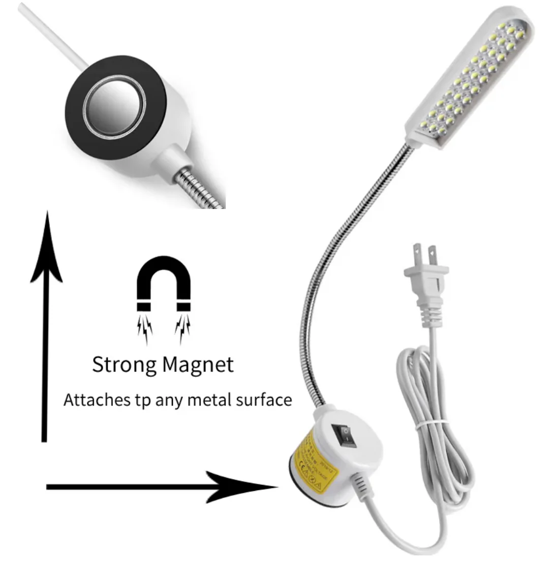 U.S. North America Plug Version- Powerful Magnetic Adjustable Sewing Machine 30 LED Light - Image 9