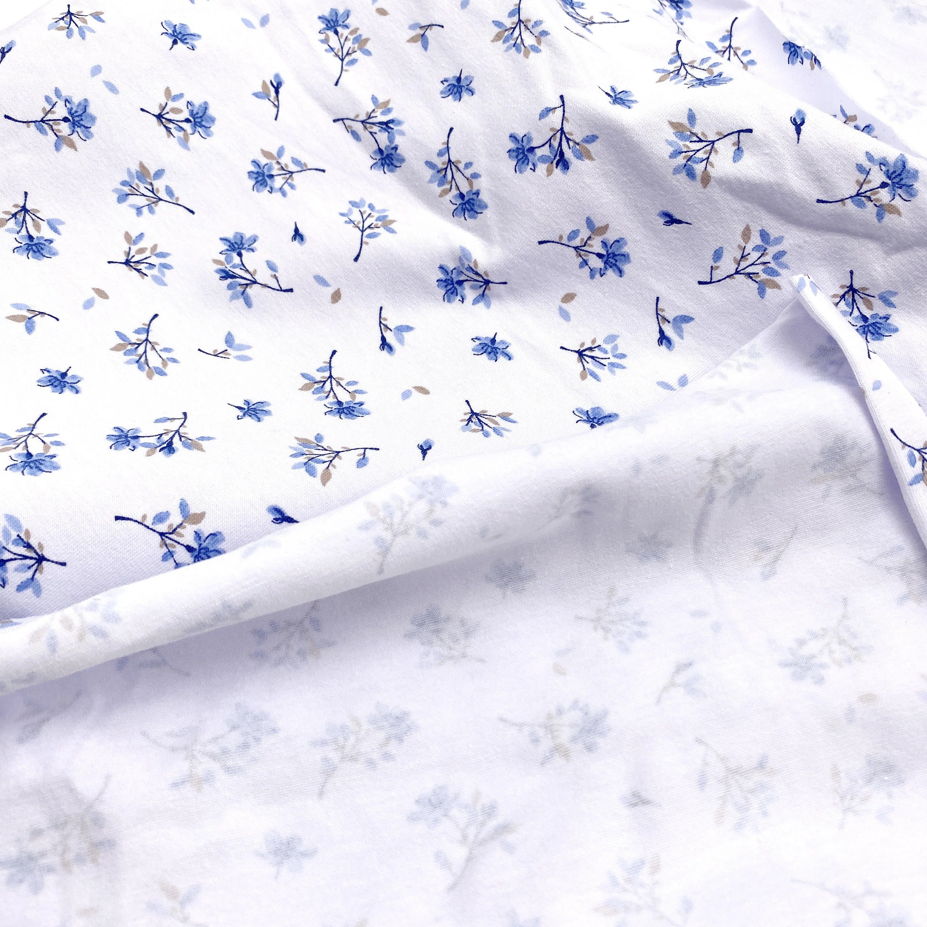 Cotton Spandex Knit Jersey Fabric, by the 1/2 Yard, in Blue or Pink Flowers Print - Image 5