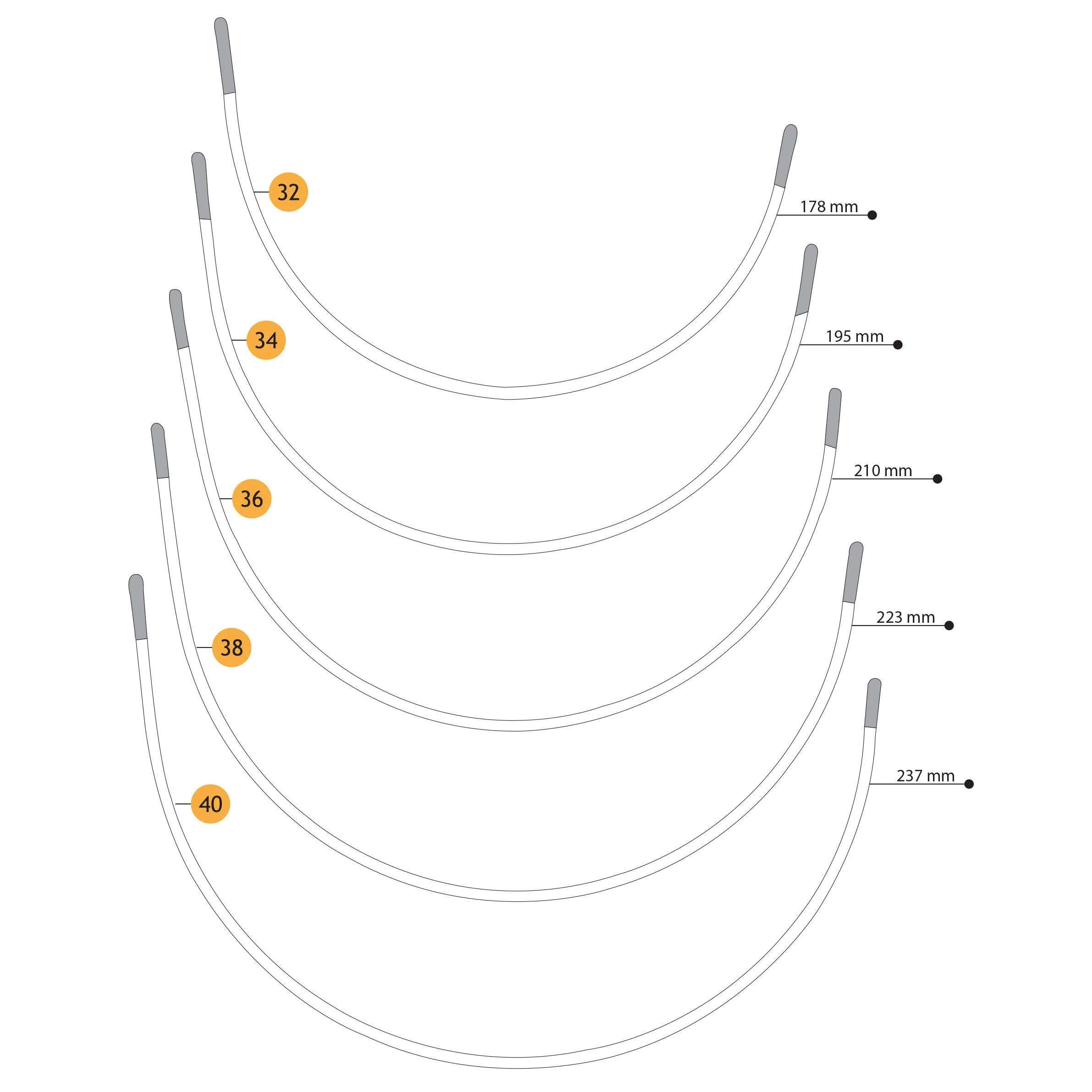 1 Pair- Demi Underwire, Premium Quality Metal, Thermoplastic Coated- Sizes 32 to 40 - Image 5