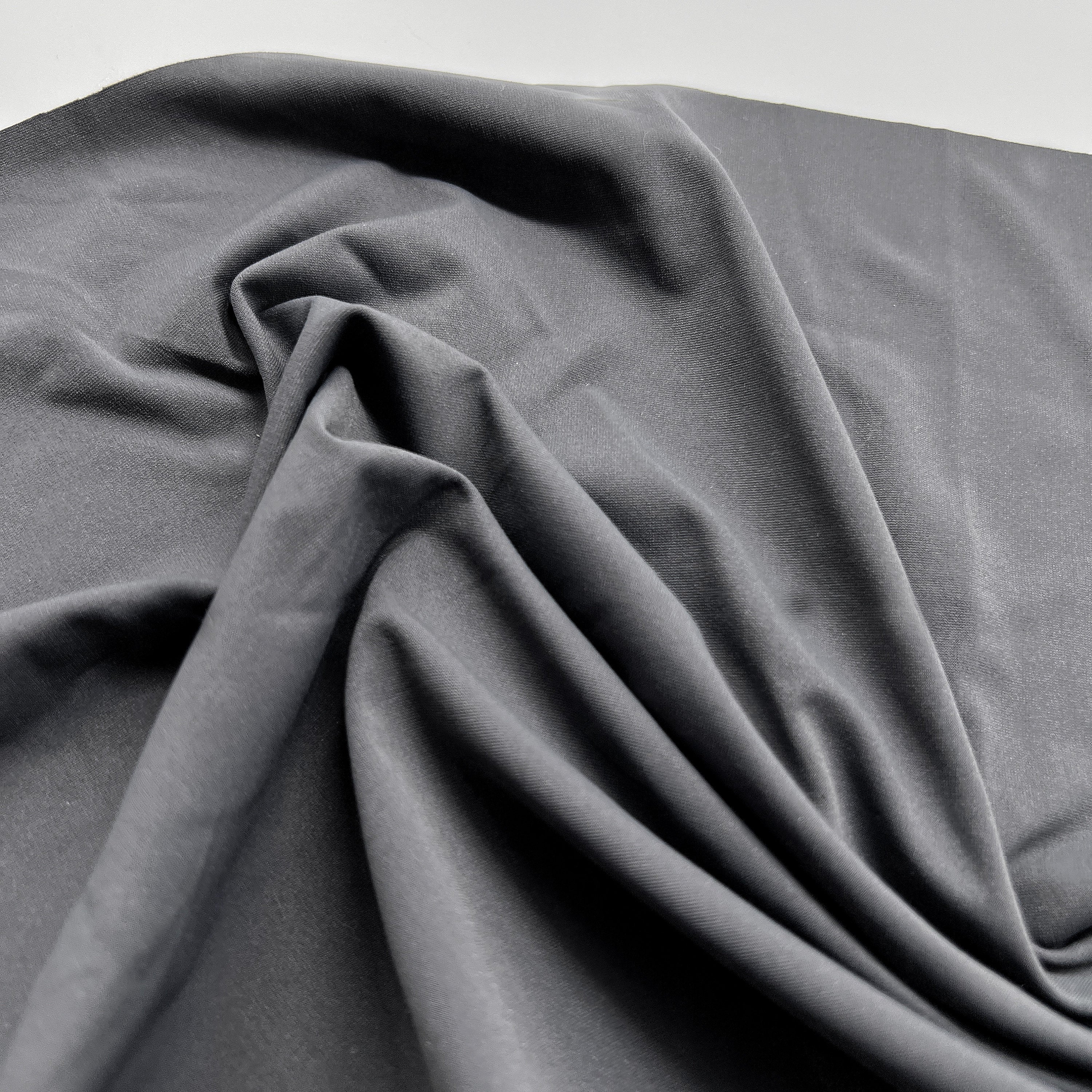 Italian Tricot for swimwear, Lightweight, Dark Gray graphite- by the 1/2 yd - Image 3