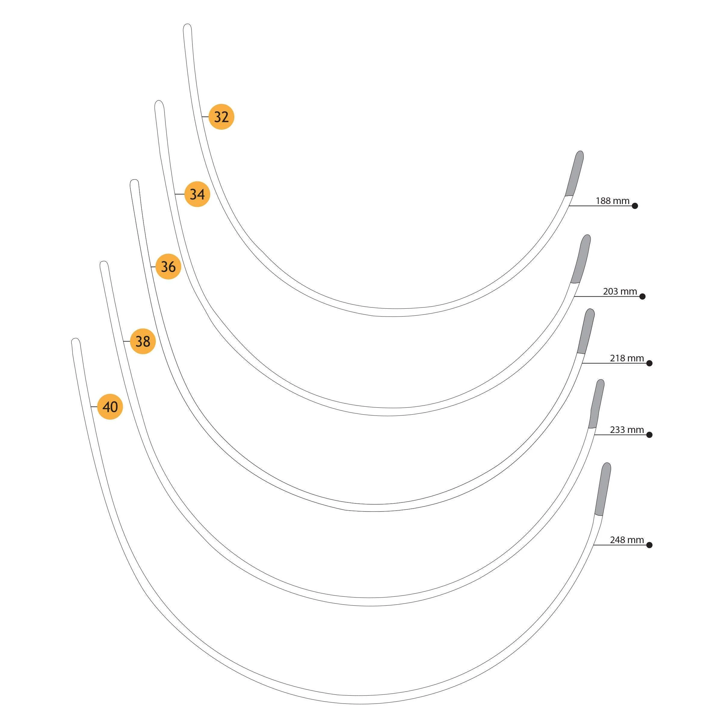1 Pair- Plunge, Low Center front Underwire, Premium Quality Metal, Thermoplastic Coated- Sizes 32 to 40 - Image 5
