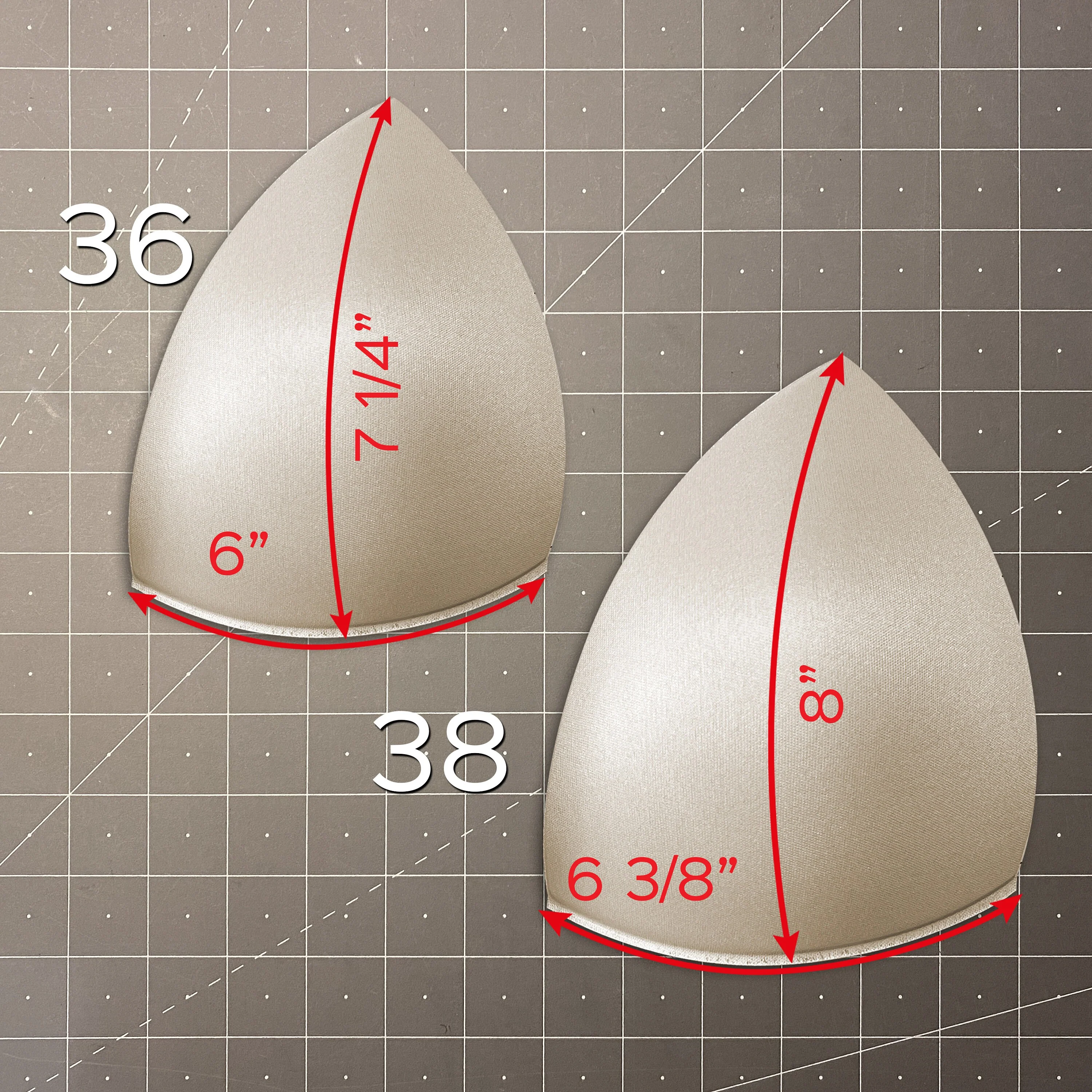 Push Up Triangular Shaped Style 2, Bra Cups or Sewn In for Lingerie, Swimwear, Dance Costumes, Dresses - Sizes 32-38 - Image 4