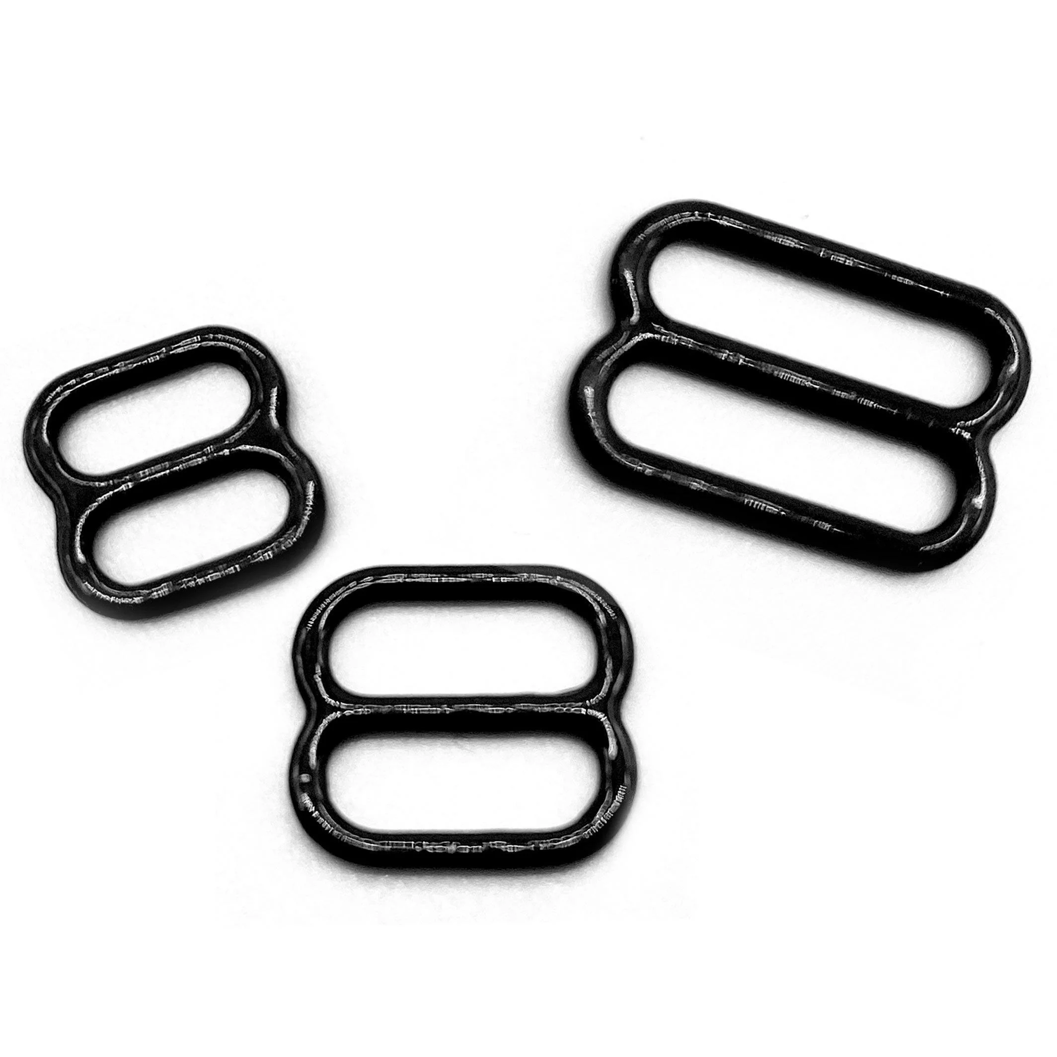 CLEARANCE- 5 Pair of Rings OR Sliders Bra Strap Sliders in Black Enamel for Bra making or Swimwear - 1/4"/6mm, 3/8"/10mm, 1/2"/12mm - Image 5