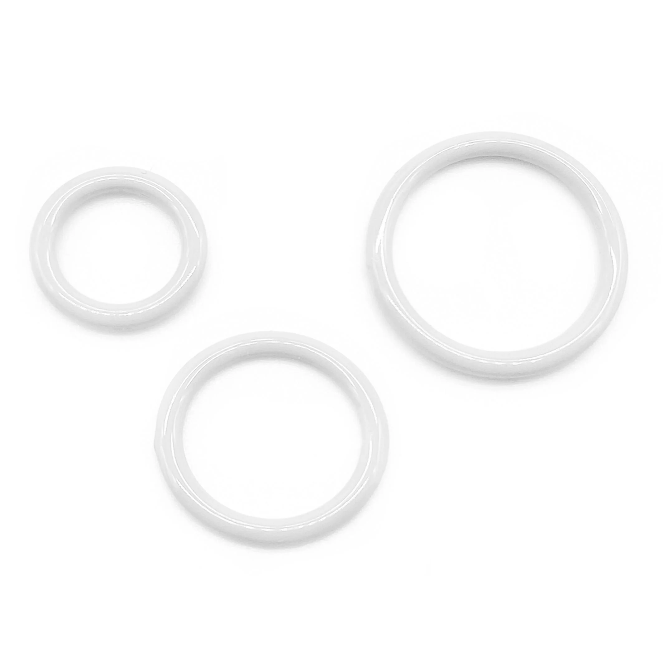 CLEARANCE- 5 Pair of Rings OR Sliders White Enamel for Bra making or Swimwear - 1/4"/6mm, 3/8"/10mm, 1/2"/12mm - Image 4