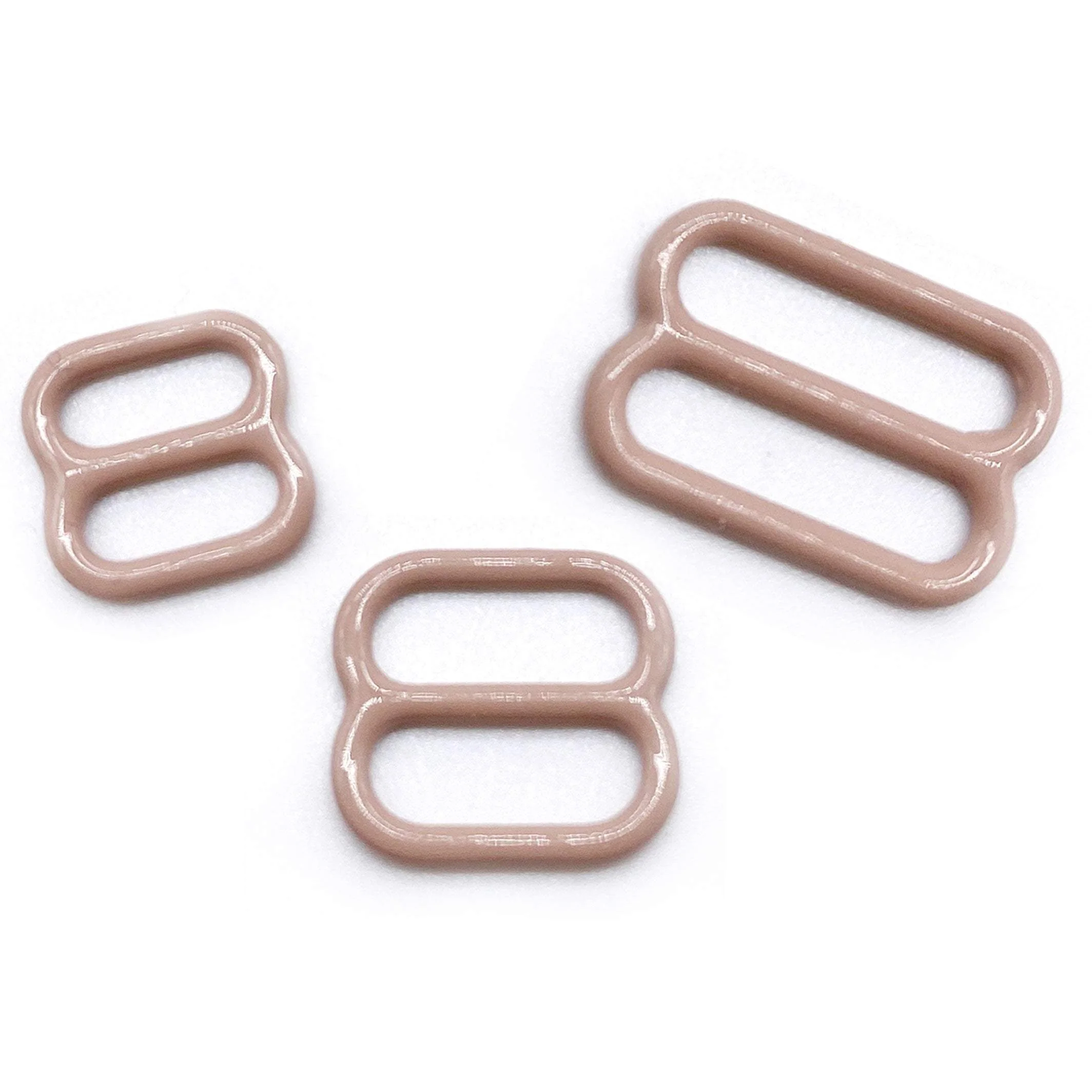 CLEARANCE- 5 Pair of Rings OR Sliders Bra Strap Sliders in Deep Beige for Bra making or Swimwear - 1/4"/6mm, 3/8"/10mm, 1/2"/12mm - Image 4