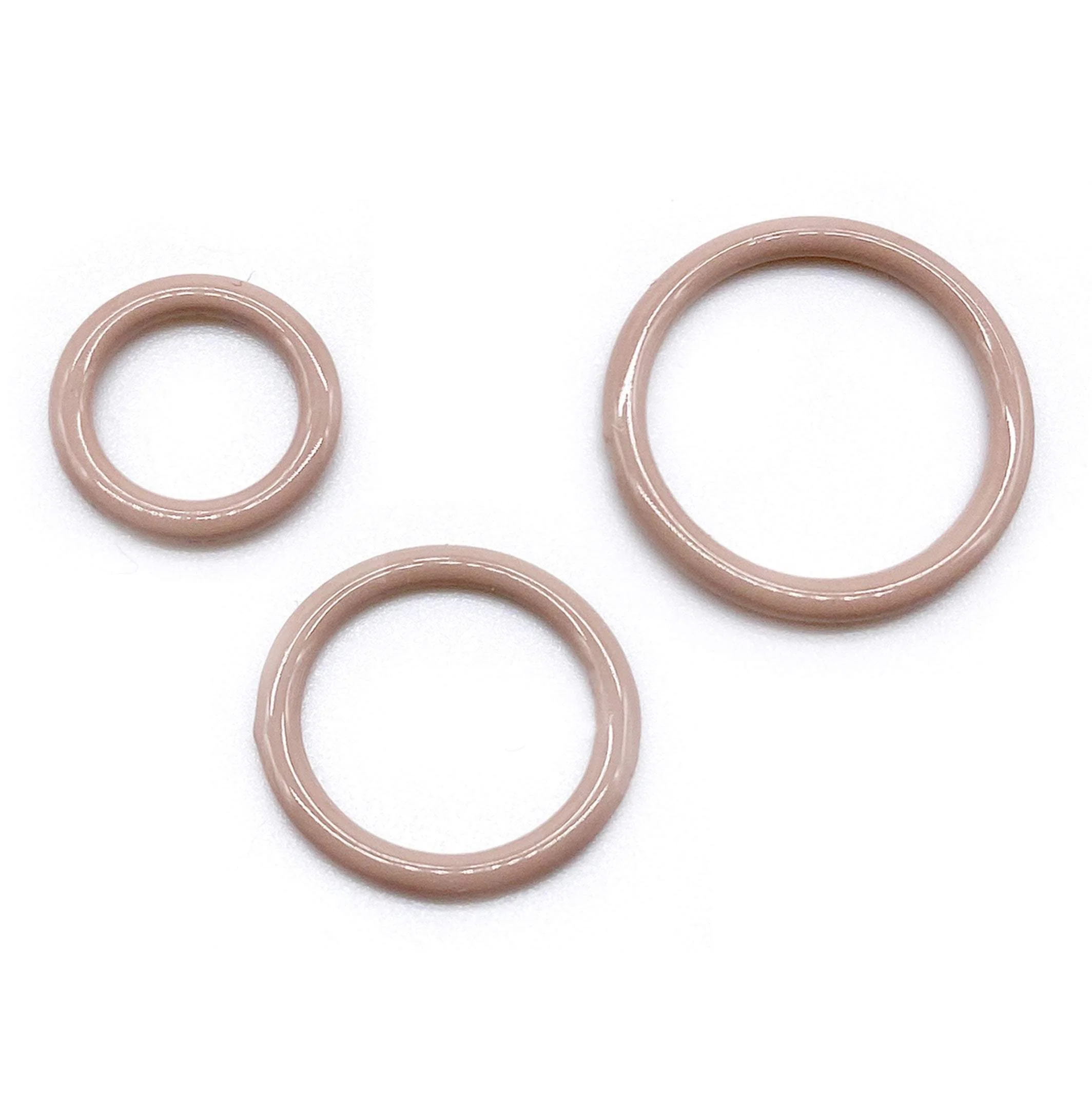 CLEARANCE- 5 Pair of Rings OR Sliders Bra Strap Sliders in Deep Beige for Bra making or Swimwear - 1/4"/6mm, 3/8"/10mm, 1/2"/12mm - Image 5