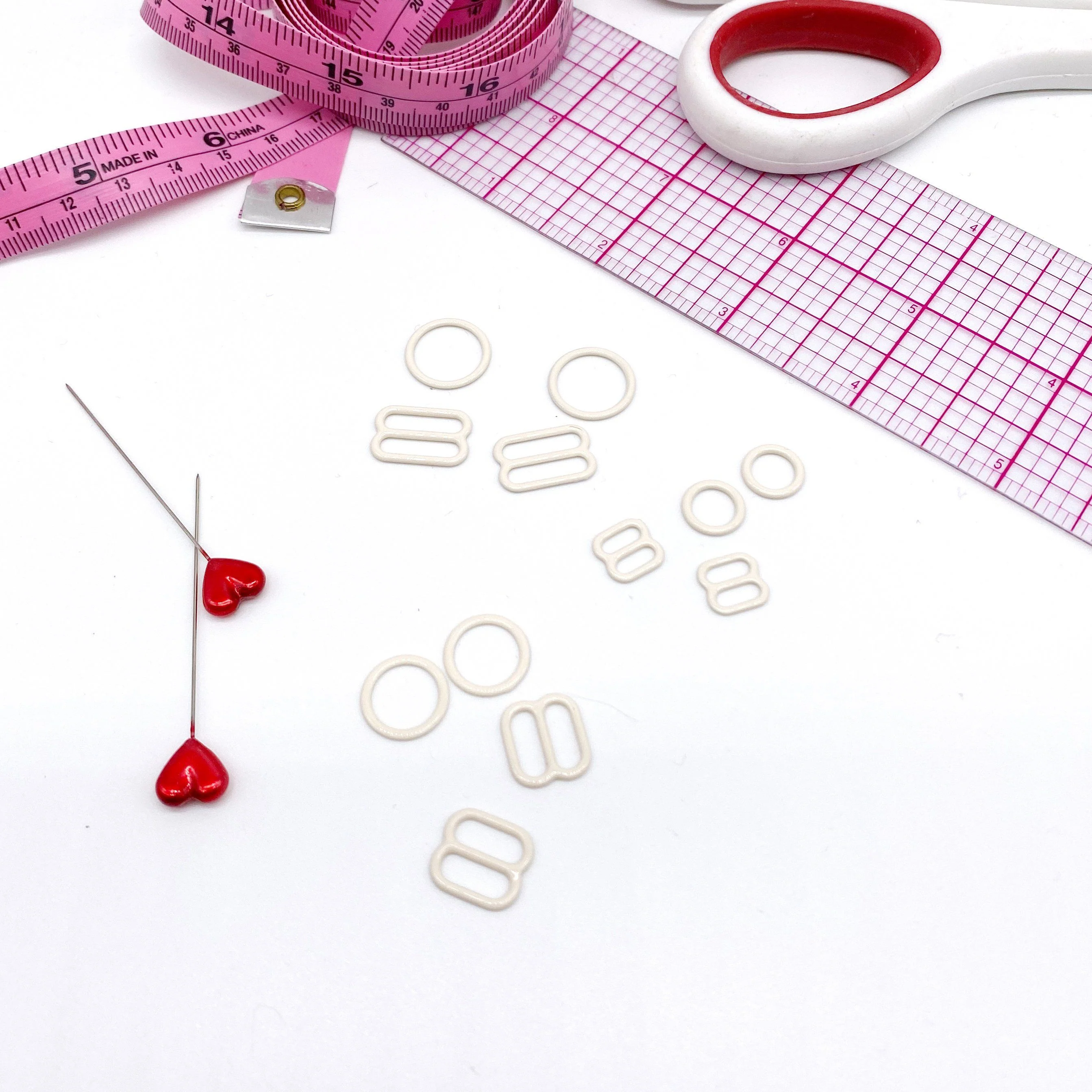 CLEARANCE- 5 Pair of Rings OR Sliders Bra Strap Sliders in Elegant Ivory for Bra making or Swimwear - 1/4"/6mm, 3/8"/10mm, 1/2"/12mm - Image 3