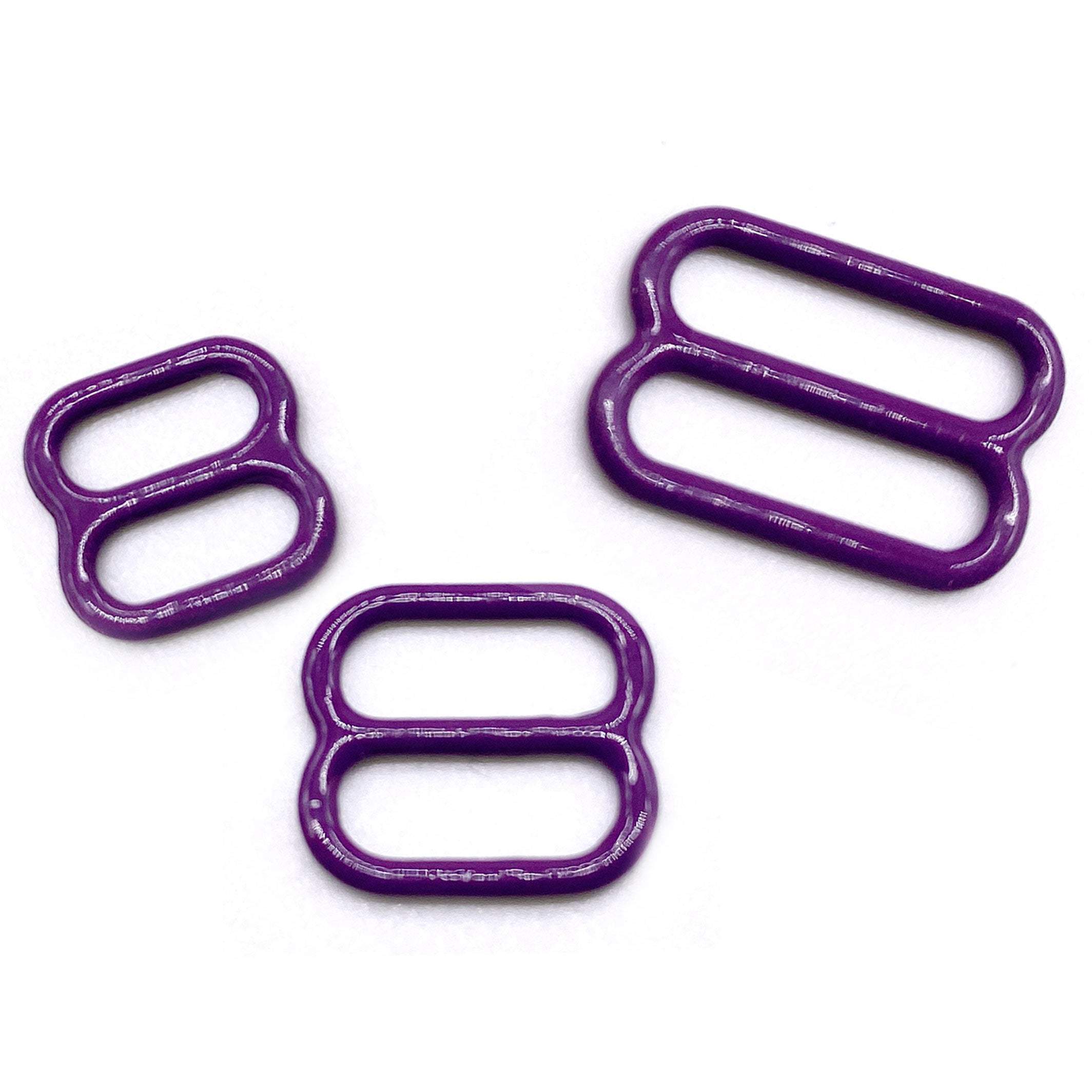 CLEARANCE- 5 Pair of Rings OR Sliders Bra Strap Sliders in Jewel Purple for Bra making or Swimwear - 1/4"/6mm, 3/8"/10mm, 1/2"/12mm - Image 5