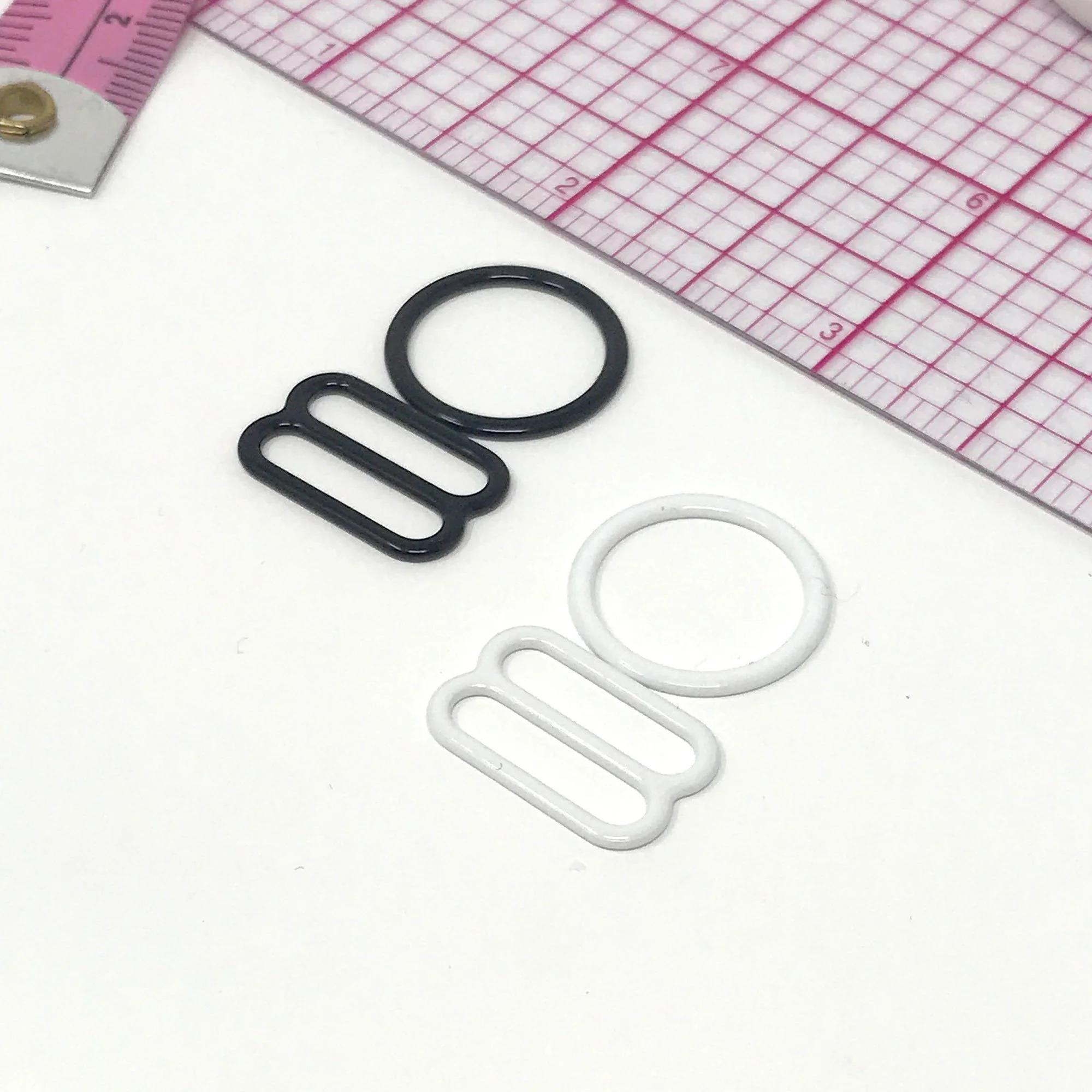 Set of 2 Rings OR 2 Sliders Bra Strap Sliders in Black- 3/8" (10mm), 1/2" (12mm), 5/8" (15mm), 1/4" (6mm) - Image 7