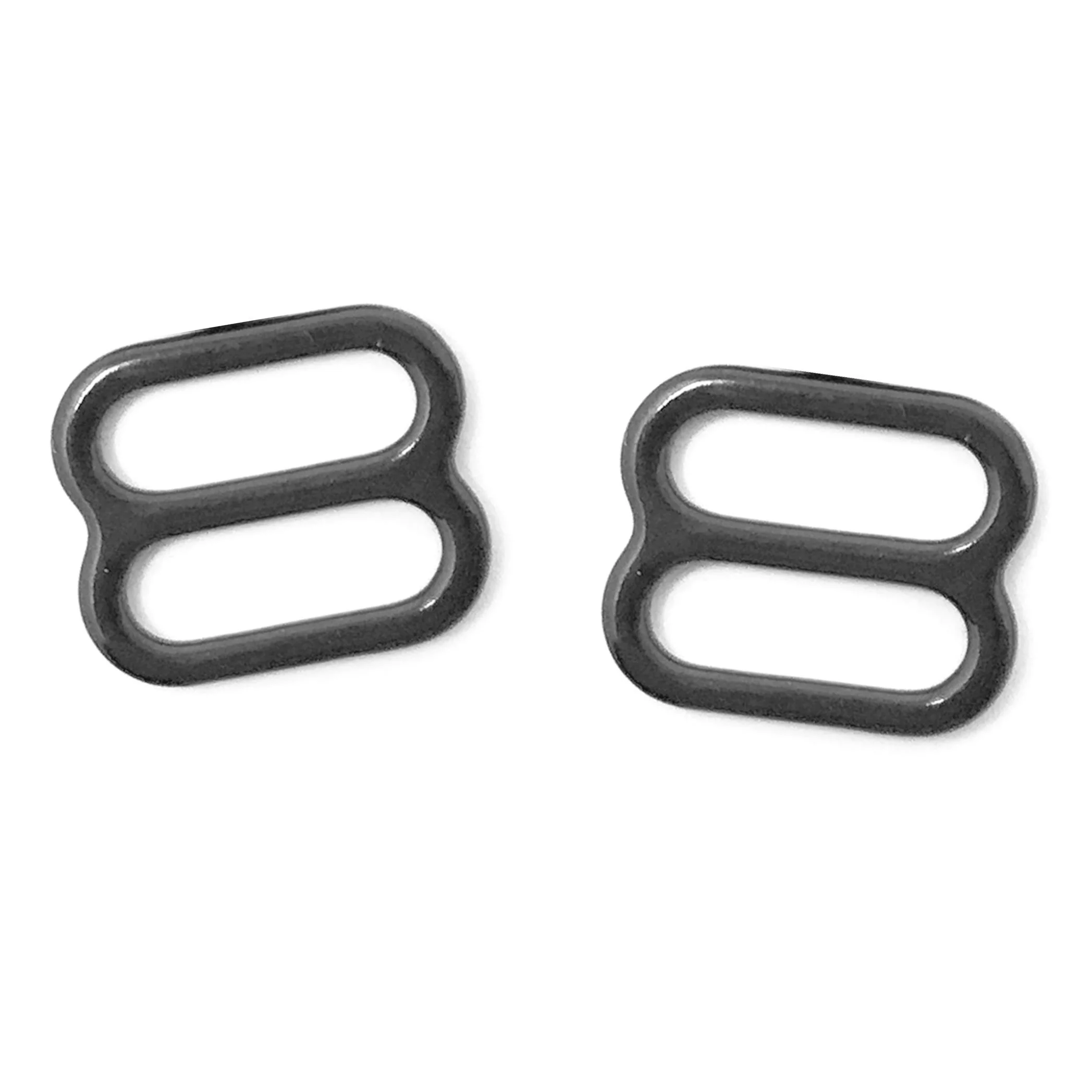 Set of 2 Rings OR 2 Sliders Bra Strap Sliders in Charcoal Grey- 3/8" (10mm) - Image 7