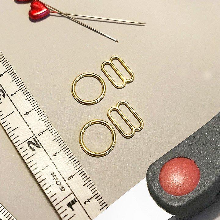 Set of 2 Rings OR 2 Sliders in Gold– 1/4" (6mm), 3/8" (10mm), 1/2" (12mm), 5/8" (15mm), 3/4" (20mm), 1" (25mm) - Image 6