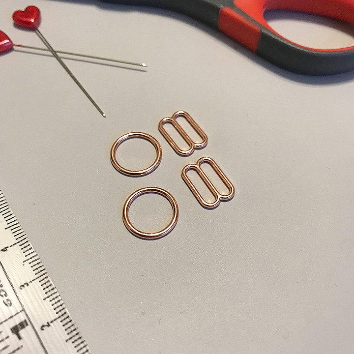 Set of 2 Rings OR 2 Sliders in Rose Gold– 1/4" (6mm), 3/8" (10mm), 1/2" (12mm), 5/8" (15mm), 3/4" (20mm) - Image 4