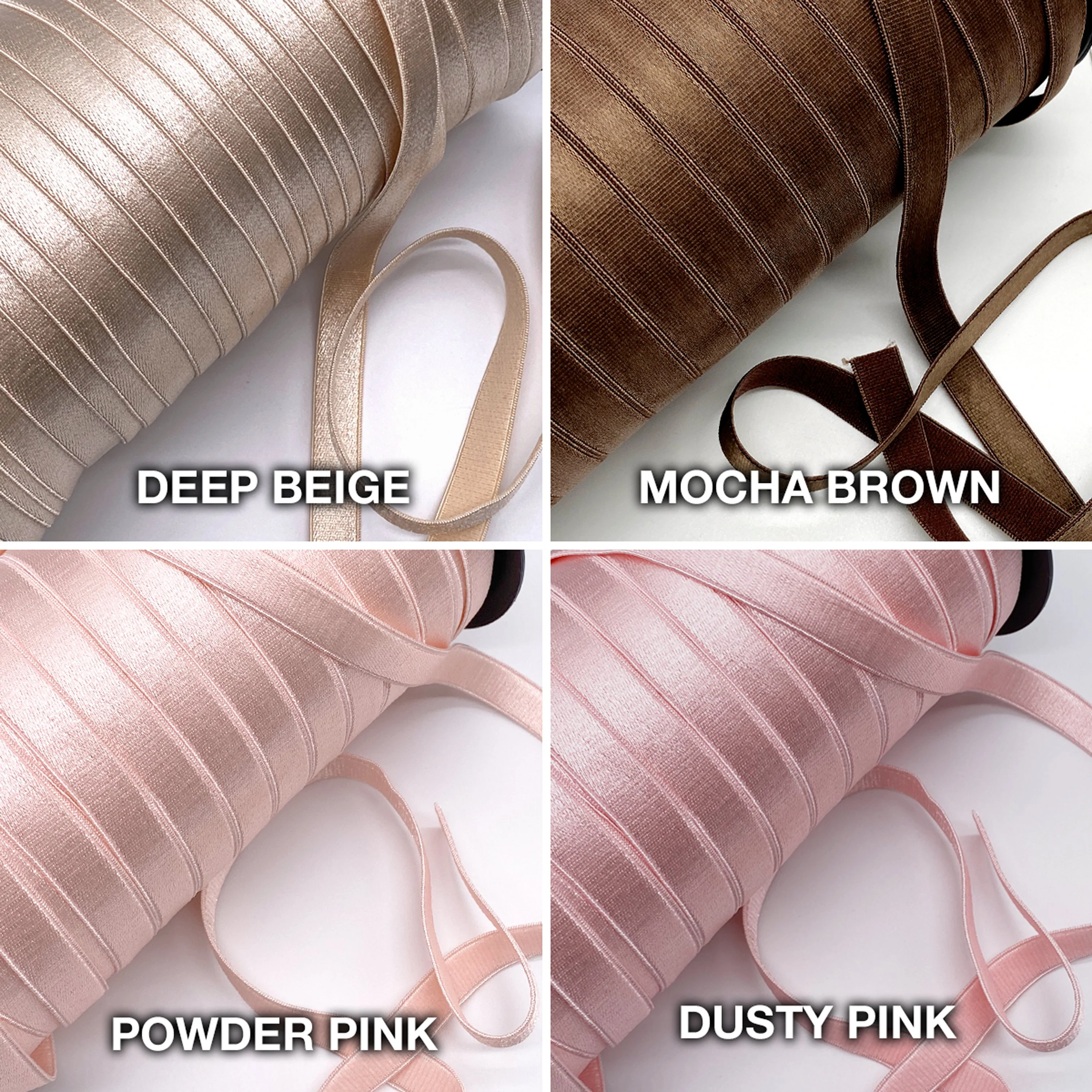 1/2" (12mm) Satin Elastic, Bra Strap- 2 Yards - Image 3