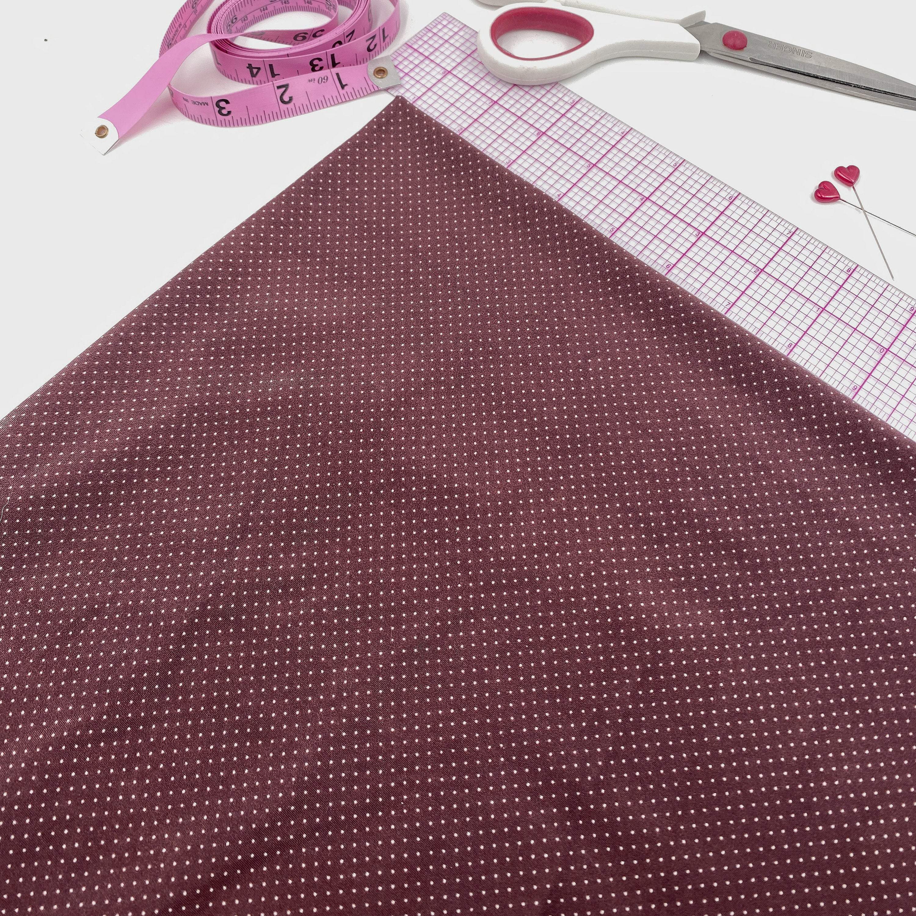 Stretch Tricot Fabric lightweight, Ivory Mini Dot print on Chocolate Background- by the 1/2 Yard - Image 3